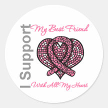 I Support My Best Friend Breast Cancer Awareness Stickers