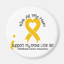 I Support My Brave Little Girl Childhood Cancer Magnets