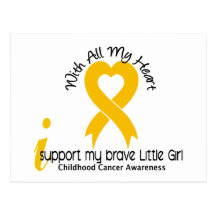 I Support My Brave Little Girl Childhood Cancer Postcards