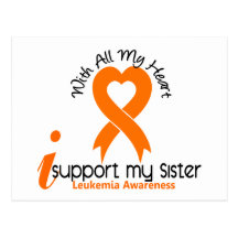 I Support My Sister Leukaemia Postcard