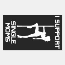 I Support Single Moms Rectangular Stickers