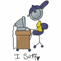 I Surf - Customized Embroidered Shirt