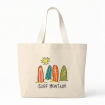 I Surf Montauk Canvas Bags