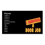 I SURVIVED A BOOB JOB BUSINESS CARDS