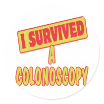 I SURVIVED A COLONOSCOPY ROUND STICKER