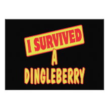 I SURVIVED A DINGLEBERRY PERSONALIZED INVITATION
