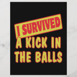 I SURVIVED A KICK IN THE BALLS FULL COLOR FLYER