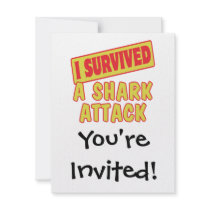 I SURVIVED A SHARK ATTACK CUSTOM INVITATION