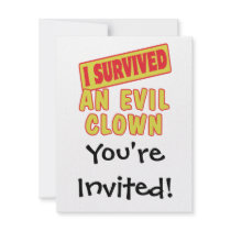 I SURVIVED AN EVIL CLOWN PERSONALIZED ANNOUNCEMENT