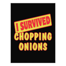 I SURVIVED CHOPPING ONIONS PERSONALIZED ANNOUNCEMENT