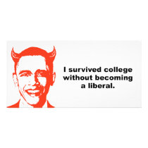 I survived college without becoming a liberal customized photo card