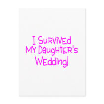 I Survived My Daughters Wedding Pink Postcard