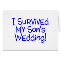 I Survived My Sons Wedding Blue Greeting Cards
