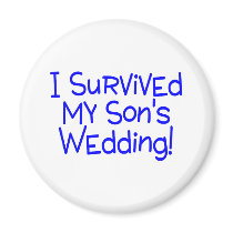 I Survived My Sons Wedding Blue Magnets