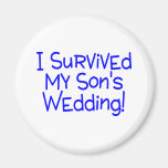 I Survived My Sons Wedding Blue Magnet