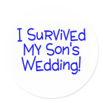 I Survived My Sons Wedding Blue Sticker