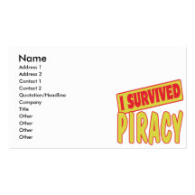I SURVIVED PIRACY BUSINESS CARD TEMPLATE