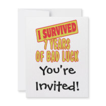 I SURVIVED SEVEN YEARS OF BAD LUCK PERSONALIZED INVITE