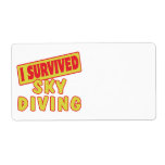 I SURVIVED SKYDIVING PERSONALISED SHIPPING LABELS