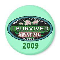 I Survived Swine Flu T shirts, Buttons, Travel Mug Fridge Magnet