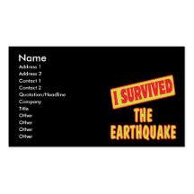 I SURVIVED THE EARTHQUAKE BUSINESS CARDS