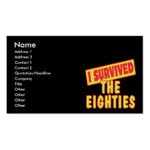 I SURVIVED THE EIGHTIES BUSINESS CARD TEMPLATES