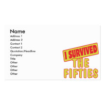 I SURVIVED THE FIFTIES BUSINESS CARD TEMPLATES