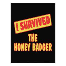 I SURVIVED THE HONEY BADGER PERSONALIZED INVITATIONS
