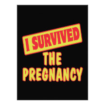 I SURVIVED THE PREGNANCY PERSONALIZED INVITATIONS
