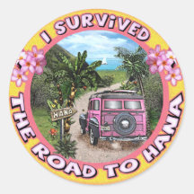 I survived the Road to Hana Round Sticker