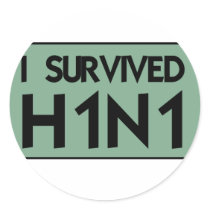 I Survived to H1N1 Round Sticker