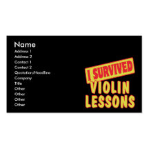 I SURVIVED VIOLIN LESSONS BUSINESS CARD TEMPLATES