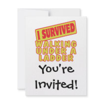 I SURVIVED WALKING UNDER A LADDER PERSONALIZED ANNOUNCEMENT