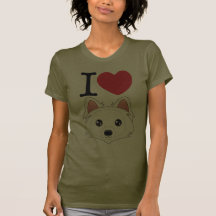 I T-shirt de chiens esquimaux de coeur