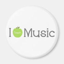 I Teach Music Green Apple magnets