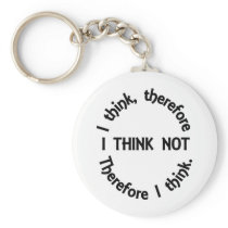 I THINK BUTTON KEY CHAIN