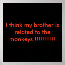 I think my brother is related to the monkeys !!... posters
