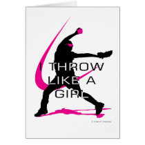 I Throw like a Girl Pink Softball Greeting Card