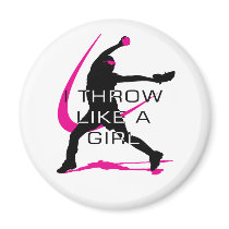 I Throw like a Girl Pink Softball Refrigerator Magnet