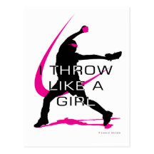 I Throw like a Girl Pink Softball Post Cards