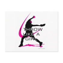 I Throw like a Girl Pink Softball Post Card