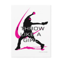 I Throw like a Girl Pink Softball Post Cards