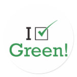 I Vote Green Sticker