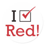I Vote Red Stickers