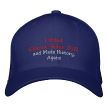 I Voted Obama, Biden 2012 and Made History, Again! Baseball Cap