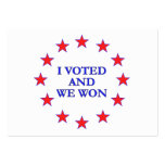 I Voted We Won business cards