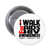 I Walk For AIDS HIV Awareness Pins