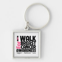 I Walk For Breast Cancer Awareness Key Chains