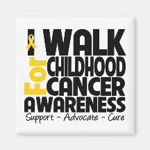 I Walk For Childhood Cancer Awareness Refrigerator Magnet