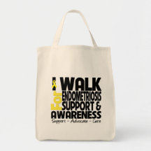 I Walk For Endometriosis Awareness Canvas Bags